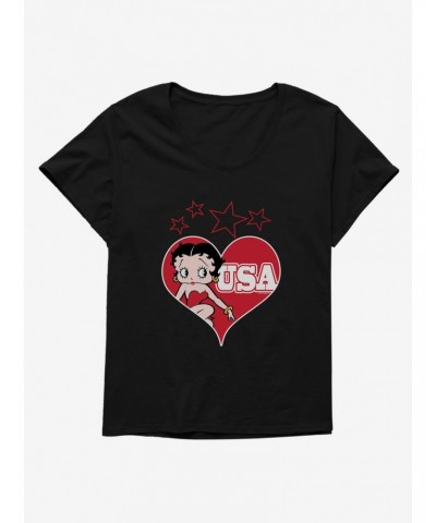 Betty Boop Love USA Girls T-Shirt Plus Size $11.33 T-Shirts