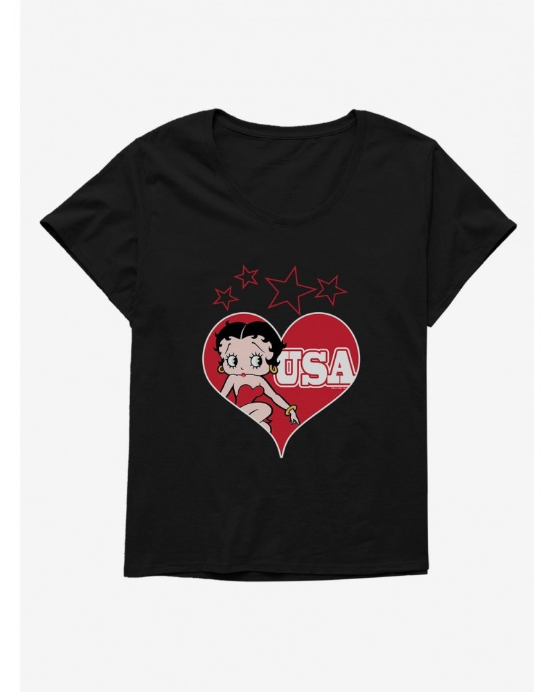 Betty Boop Love USA Girls T-Shirt Plus Size $11.33 T-Shirts