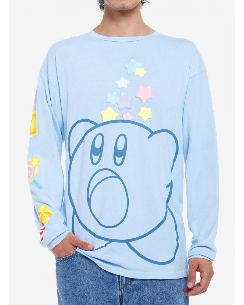 Kirby Stars Puffed Print Long-Sleeve T-Shirt $12.90 T-Shirts